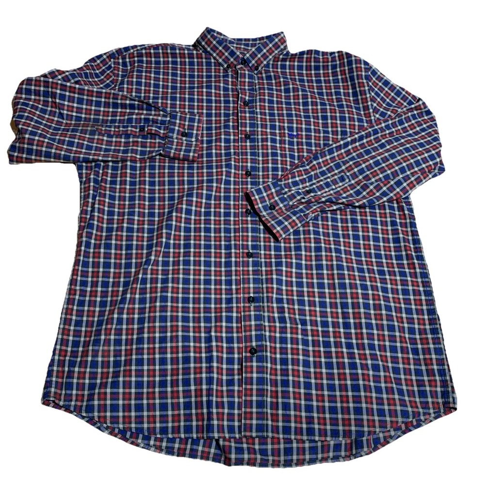 Coastal Cotton Mens Size XL Multicolor Button‎ Up Shirt Long Sleeve Plaid Cotton